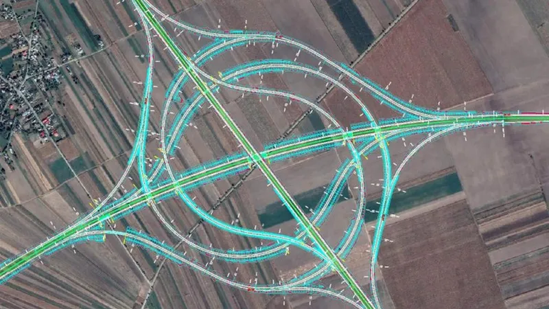 Unde se construiește prima intersecție de autostrăzi de tip turbion din România - Foto: CNAIR