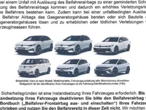 Ai unul dintre aceste 6 modele Volkswagen? Nu mai folosi scaunul din dreapta față. E pericol! - Foto: autobild.de