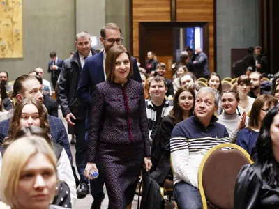 Maia Sandu, la Timişoara, pe 12 ianuarie 2024 - Foto: INQUAM PHOTOS/Cornel Putan