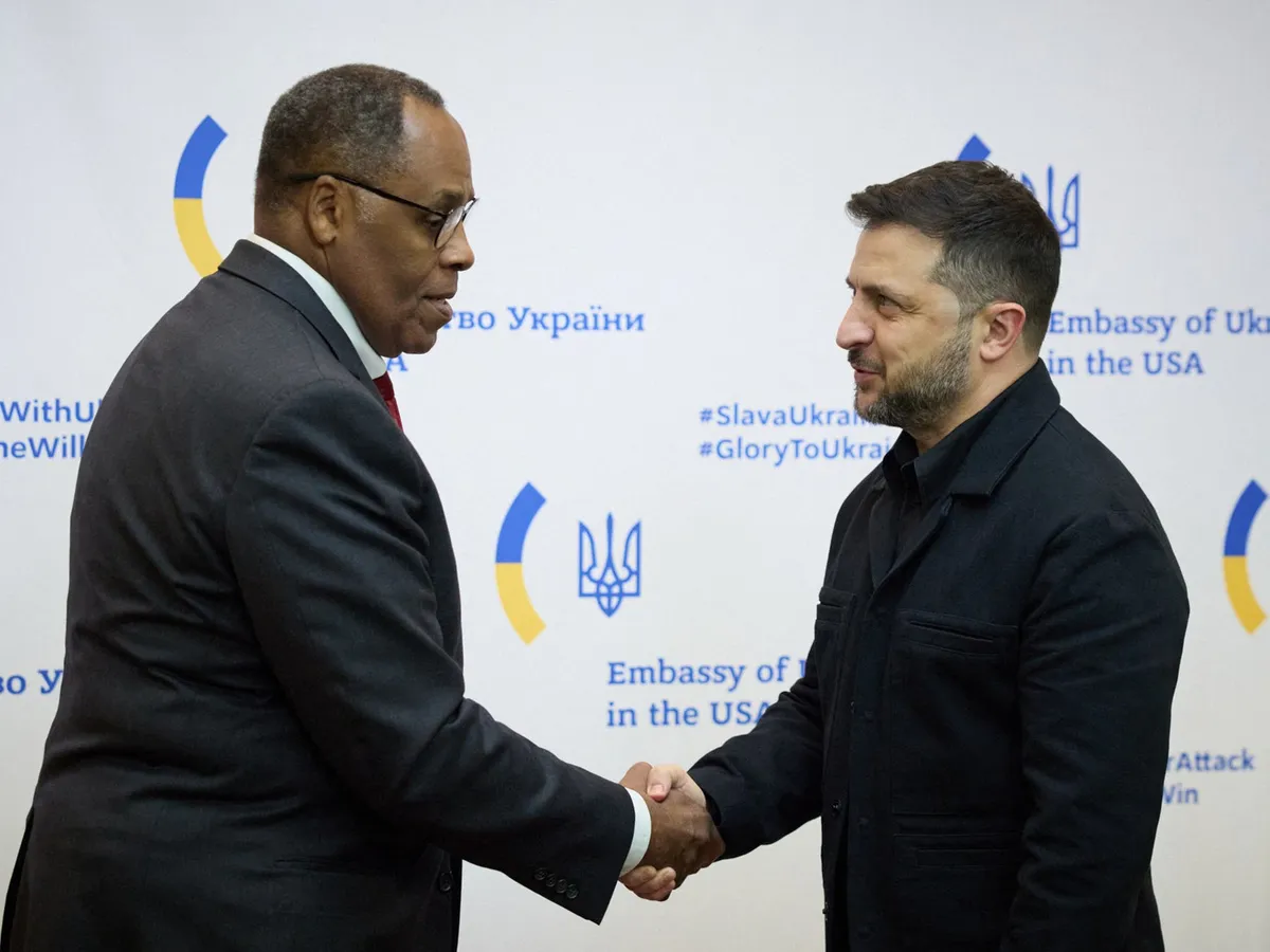 Volodimir Zelenski și Michael Williamson, președintele Lockheed Martin International