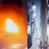 Mașina unei femei a fost incendiată. Cine i-a dat foc - Foto: imagini camere supraveghere