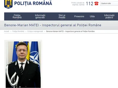 Șeful Poliției Române nu are nici CV-ul și nici declarația de avere publicate pe site-ul oficial Foto: politiaromana.ro