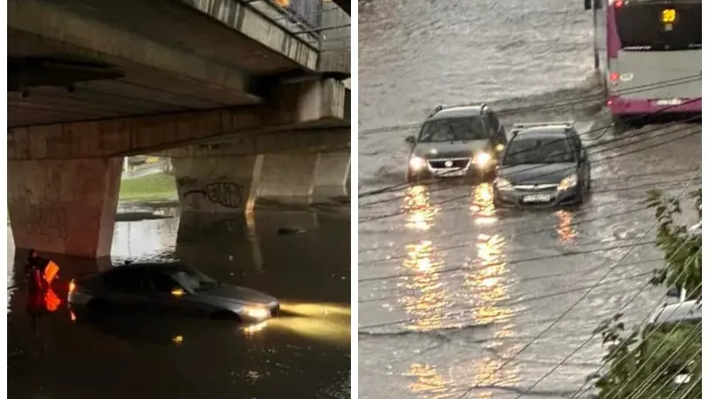 Prăpăd în nord-vestul României după codul roșu de furtuni. Gara unui mare oraș, blocată complet - Foto: Facebook/ Colaj/ Imagine cu caracter ilustrativ
