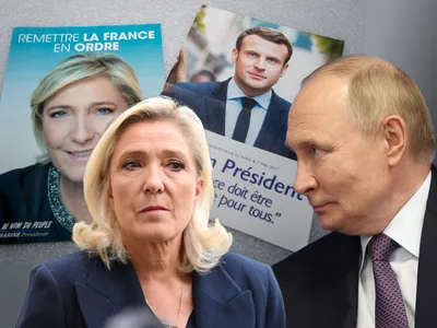 Marine Le Pen și Vladimir Putin - Foto: Profimedia images