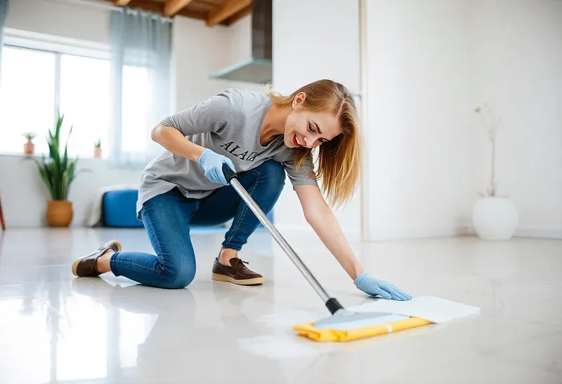 Femeie care curăță podeaua - Foto: Freepik (Imagine cu rol ilustrativ)