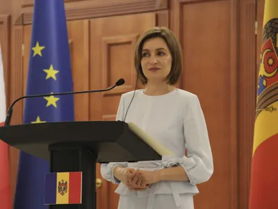 Maia Sandu, la vizita preşedinţilor Frantei, Poloniei şi a cancelarului german la Chişinău - Foto: INQUAM PHOTOS/Miruna Turbatu