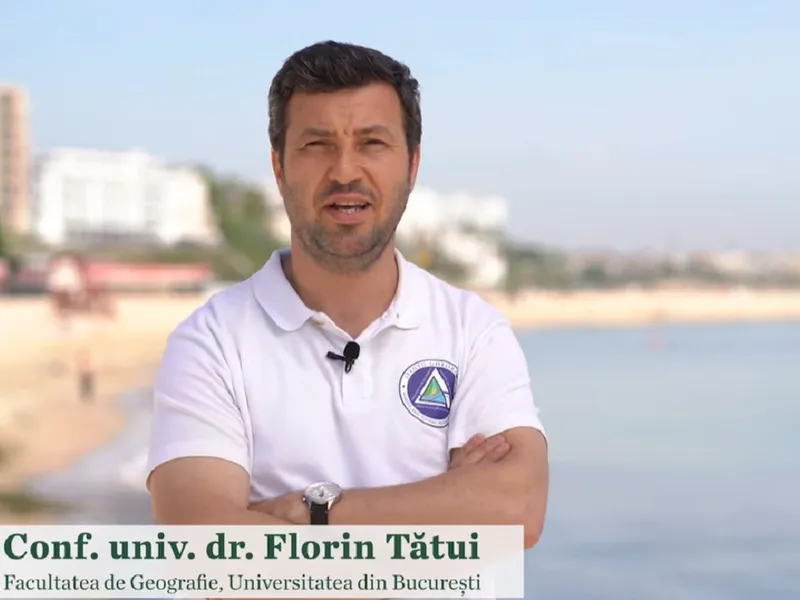 Florin Tătui, cercetător conferențiar universitar doctor la Facultatea de Geografie a Universității din București Foto: captură Youtube Universitatea București