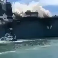 Un cargo grecesc, lovit de o rachetă lansată de rebelii houthi din Yemen. SUA reia bombardamentele - Foto: X/@GeoPolitics52