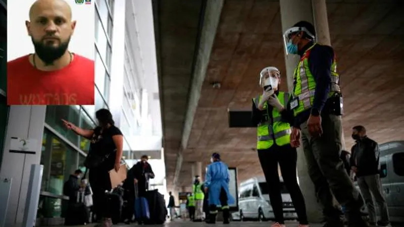 Hackerul român care a creat virusul troian Gozi, arestat la Bogota, pe aeroporul El Dorado Foto: elcolombiano.com