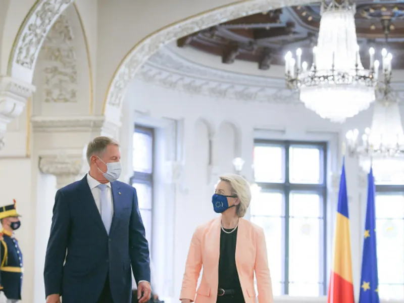 Președintele Comisiei Europene, Ursula von der Leyen și președintele României, Klaus Iohannis/ Foto: Presidency.ro