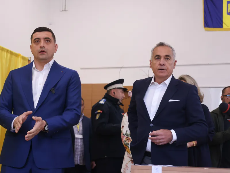 George Simion și Călin Georgescu - Foto: INQUAM PHOTOS / Călin George