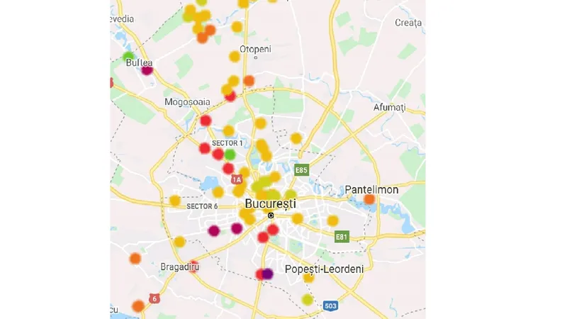 Senzorii au arătat depășirea valorilor de poluare peste tot în București
