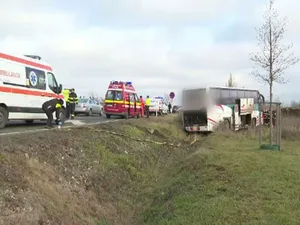 Un șofer de autobuz a intrat în stop cardiorespirator în timp ce conducea un autobuz în Timiș foto: captură ProTV