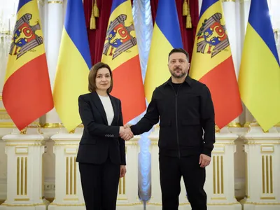 Maia Sandu, preşedintele Republicii Moldova, şi Volodimir Zelenski, preşedintele Ucrainei - Foto: president.gov.ua