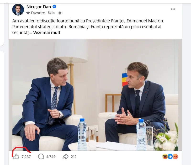 Postare FB Nicușor Dan - Foto. FB