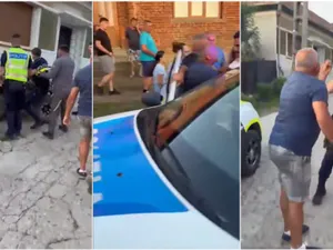 VIDEO Polițist atacat de mai mulți săteni după ce a oprit un bărbat băut pe ATV. Agentul a scos pistolul din dotare