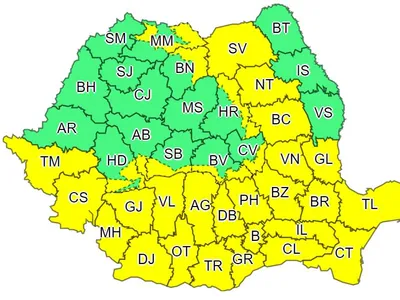 Cod galben de furtuni, în 33 de judeţe şi în București. / Foto: meteoromania.ro