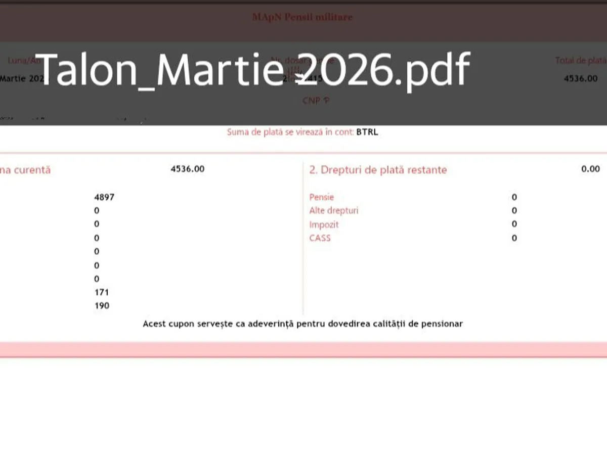 Talon pensie militara