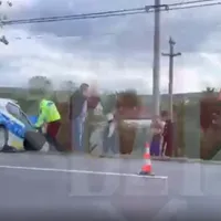 Mașină de poliție în șant - Foto: bzi.ro