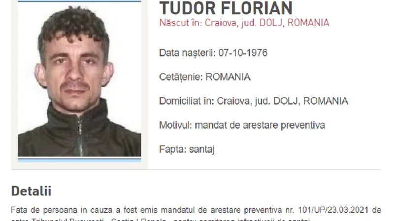 Mandatul românesc de arestare a interlopului Rechinu a fost suspendat de un judecător mexican Foto: politiaromana.ro