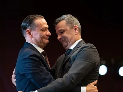 Daniel Băluţi şi Sorin Grindeanu, la Conferinţa extraordinară a Organizaţiei PSD Bucureşti - Foto: INQUAM PHOTOS/Alexandru Nechez
