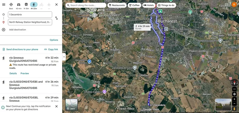 Drum 1 Decembrie - Gara de Nord - Foto: Google Maps