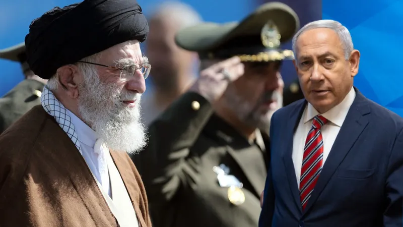 Liderul suprem al Iranului, Ali Khamenei (stânga) și premierul Israelului Benjamin Netanyahu (dreapta)