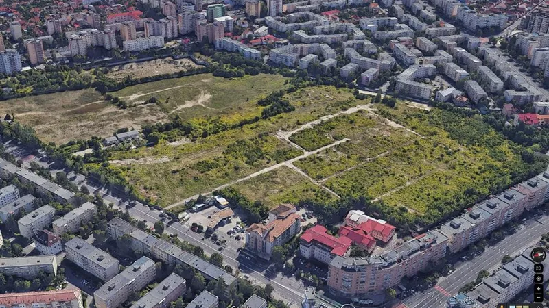 Primăria Brașov vrea parc în loc de blocuri pe platforma IUS. Proprietarii ar putea fi expropiați - Foto: Google Maps