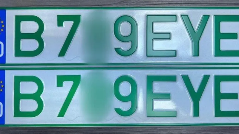 Mașinile electrice vor avea numere verzi începând de azi. Cum arată noile plăcuțe de înmatriculare?/FOTO: Facebook/MAI