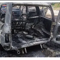 Mașina „comandantului” din Berdiansk a sărit în aer/foto: pravda.com.ua