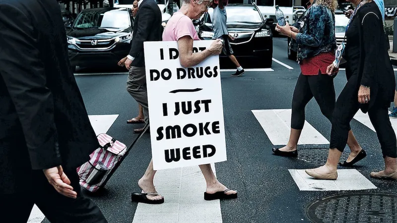 O femeie parnticipă la Convenția Națională a Democraților din Philadelphia. Marijuana medicinală este susținută de către 94% dintre americani. Doi din trei adulți spun că canabisul ar trebui legalizat pentru scopuri recreaționale