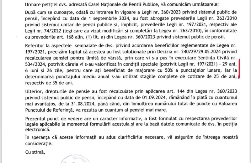 Captură petiție pensie