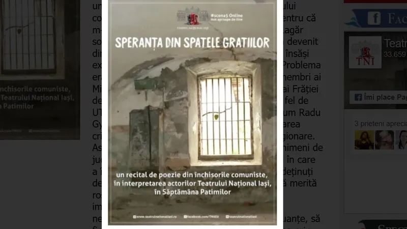 Afișul evenimentului organizat de Teatrul Național din Iași