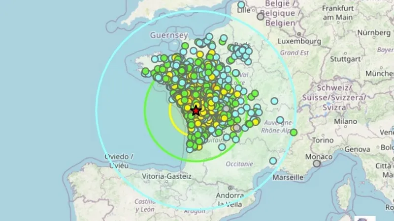 Cutremur puternic, pe coasta vestică a Franţei. Mai multe case și biserici au fost avariate - Foto: Biroul Seismologic Central Francez
