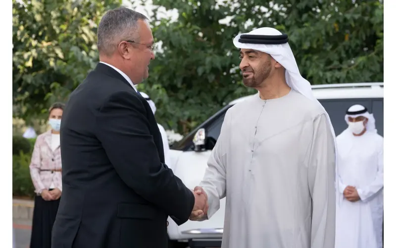 Premierul Nicolae-Ionel Ciucă și șeicul Mohamed bin Zayed Al Nahyan, președintele Emiratelor Arabe Unite/Foto: gov.ro