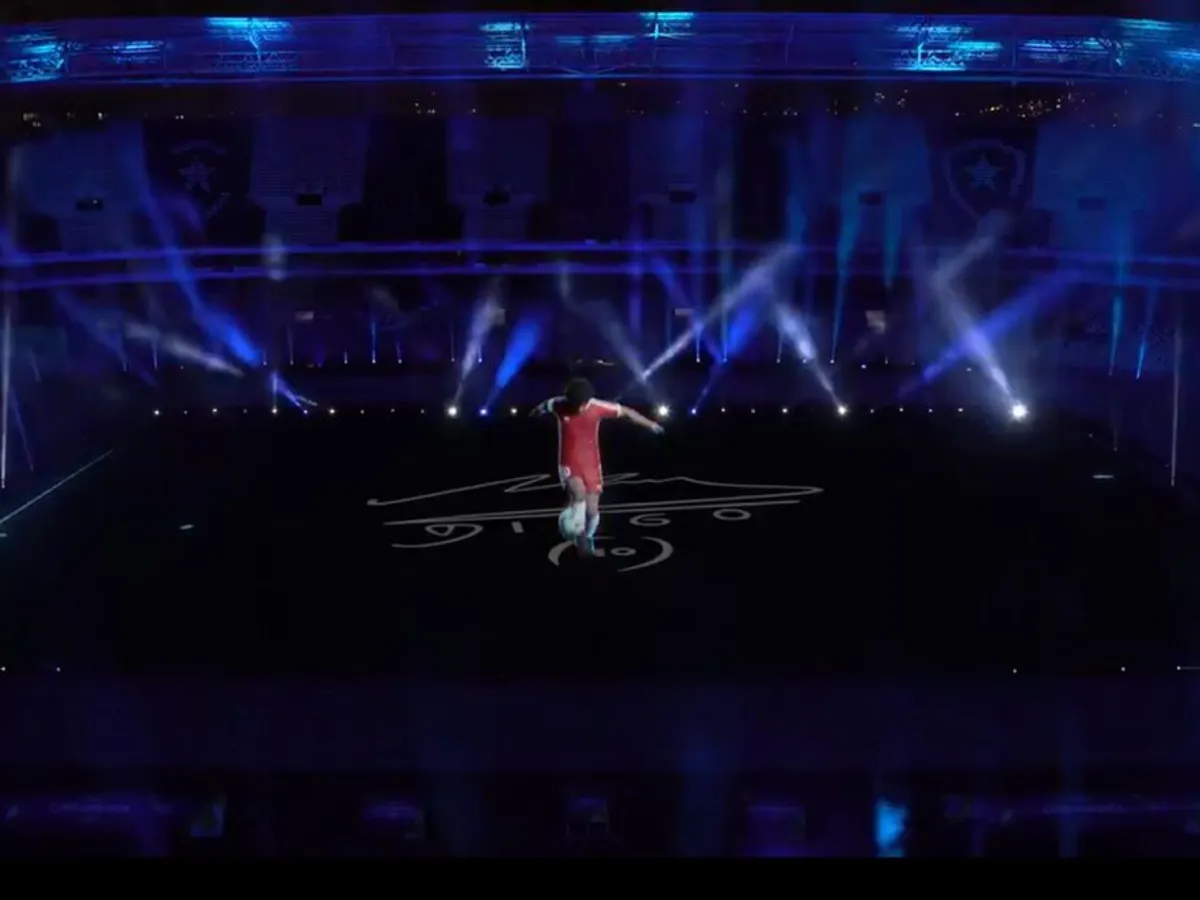 VIDEO mapping 3D emoționant: Maradona a deschis meciul Argentina – Chile, terminat 1 – 1. / Foto: eldinamo.cl