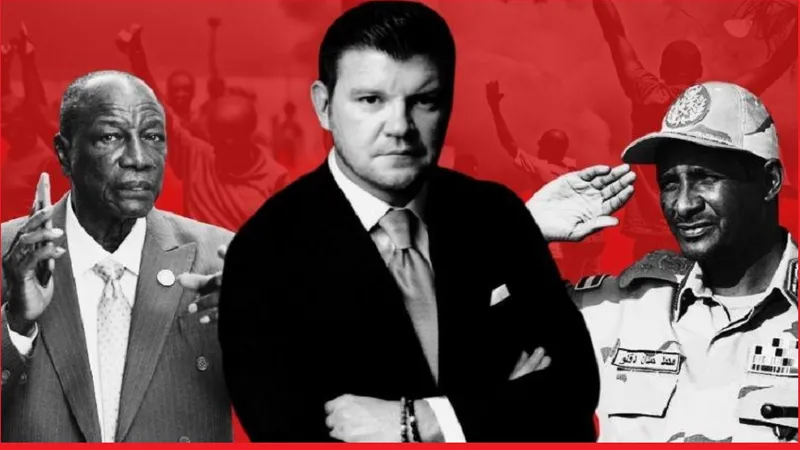 Antonio Pisaroglu (centru) a lucrat pentru generalul sudanez Mohamed Hamdan Dagalo (dreapta) și pentru  Alpha Condé, președintele din Guineea Foto: colaj NWR