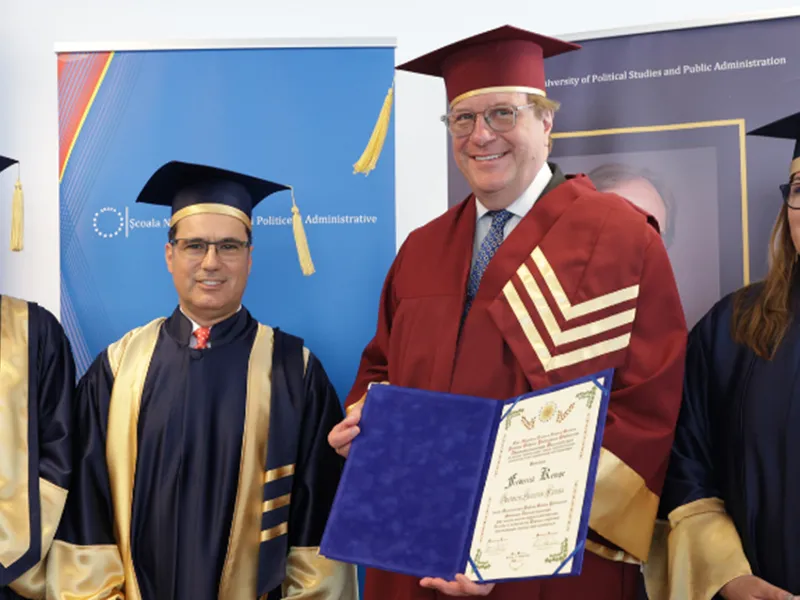 Frederick Kempe, președinte și CEO al Atlantic Council, Doctor Honoris Causa al SNSPA Foto: SNSPA