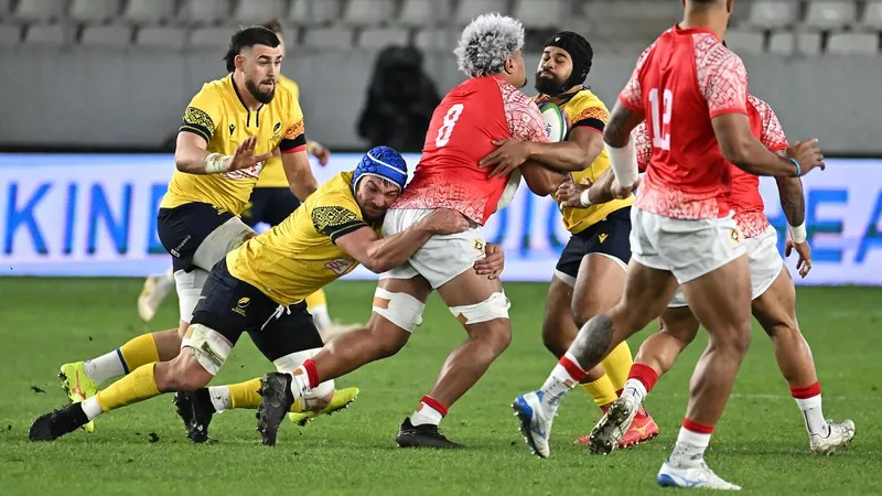 România a îngenunchiat Tonga la rugby, scor 23-15. „Stejarii” au jucat și în 13 oameni - Foto: Facebook/Rugby Romania/Răzvan Păsărică