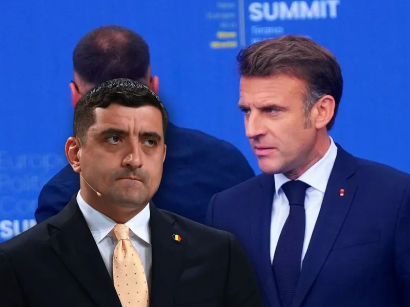 Macron acuză amestecul Rusie în alegeri după mitocăniile spune de George Simion despre Franța - Foto: Colaj