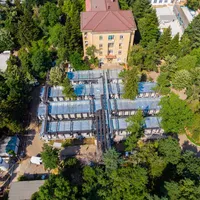Vedere aeriană asupra secției modulare din curtea Spitalului Elias din București. Foto Dăruiește Viață