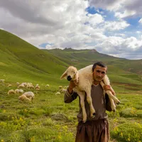 Cioban ţinând pe umeri un miel - Foto: Pexels/Kaan Durmuş (Imagine cu caracter ilustrativ)