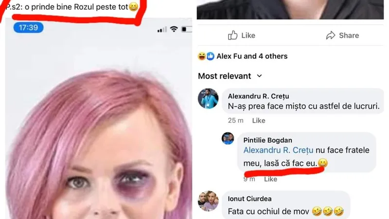 Prima postare a lui Bogdan Pintilie despre Flavia Boghiu. Sursă: Facebook