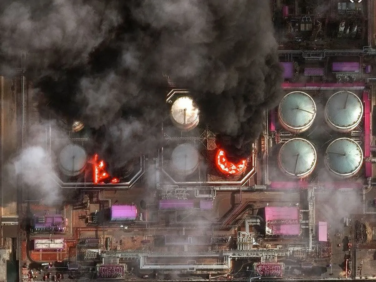 Imagini din satelit al portului Ust Luga, atacat continuu de Ucraina - Foto: MilitaryNewsUa