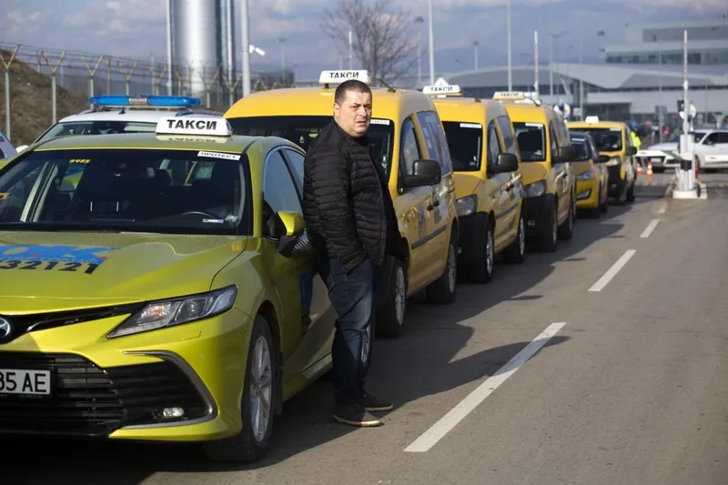 Protest al taximetriştilor sofioţi, la Aeroportul Sofia - Foto: Profimedia Images (Imagine cu rol ilustrativ)