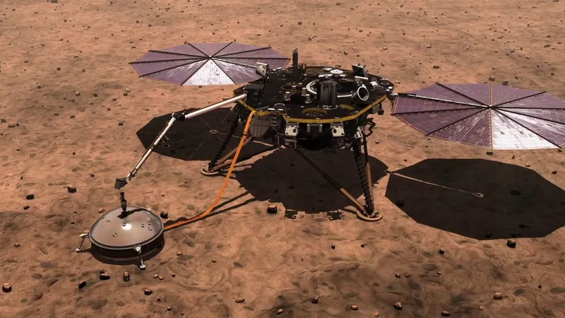 Lander-ul se zbate să absoarbă lumină solară din cauza prafului. / Foto: mars.nasa.gov