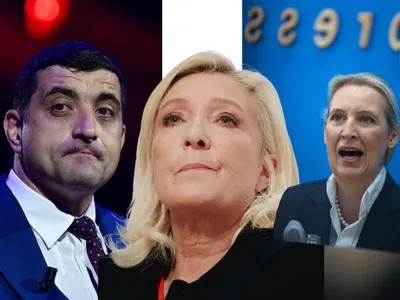 George Simion, Marine Le Pen și Alice Weidel - Foto: Profimedia images