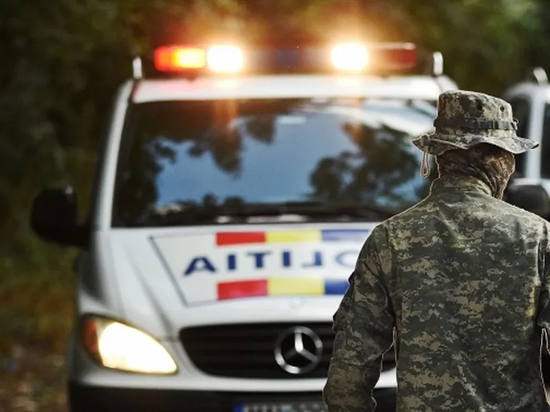 Maşină a Poliţiei Române la caz - Foto: Poliţia Română
