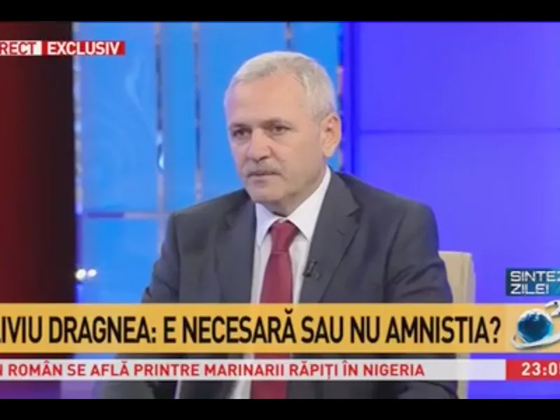 Dragnea, la Antena 3, vorbind despre amnistie Foto: Screen shot