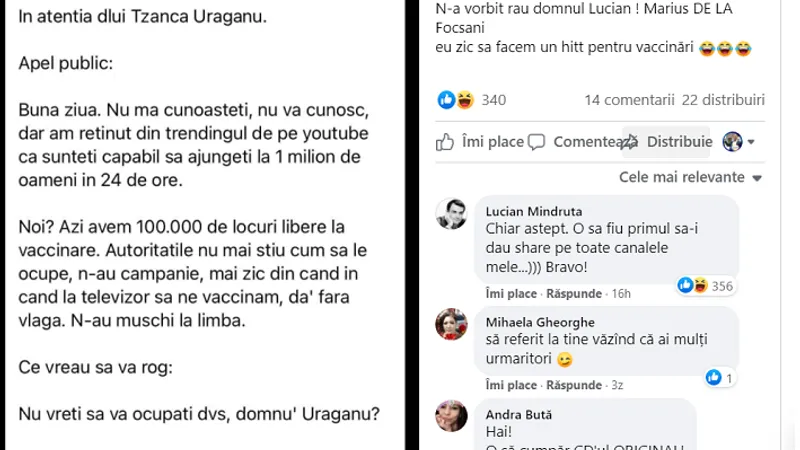 Mesajele dintre Lucian Mândruță și Tzancă Uraganu Foto: Facebook